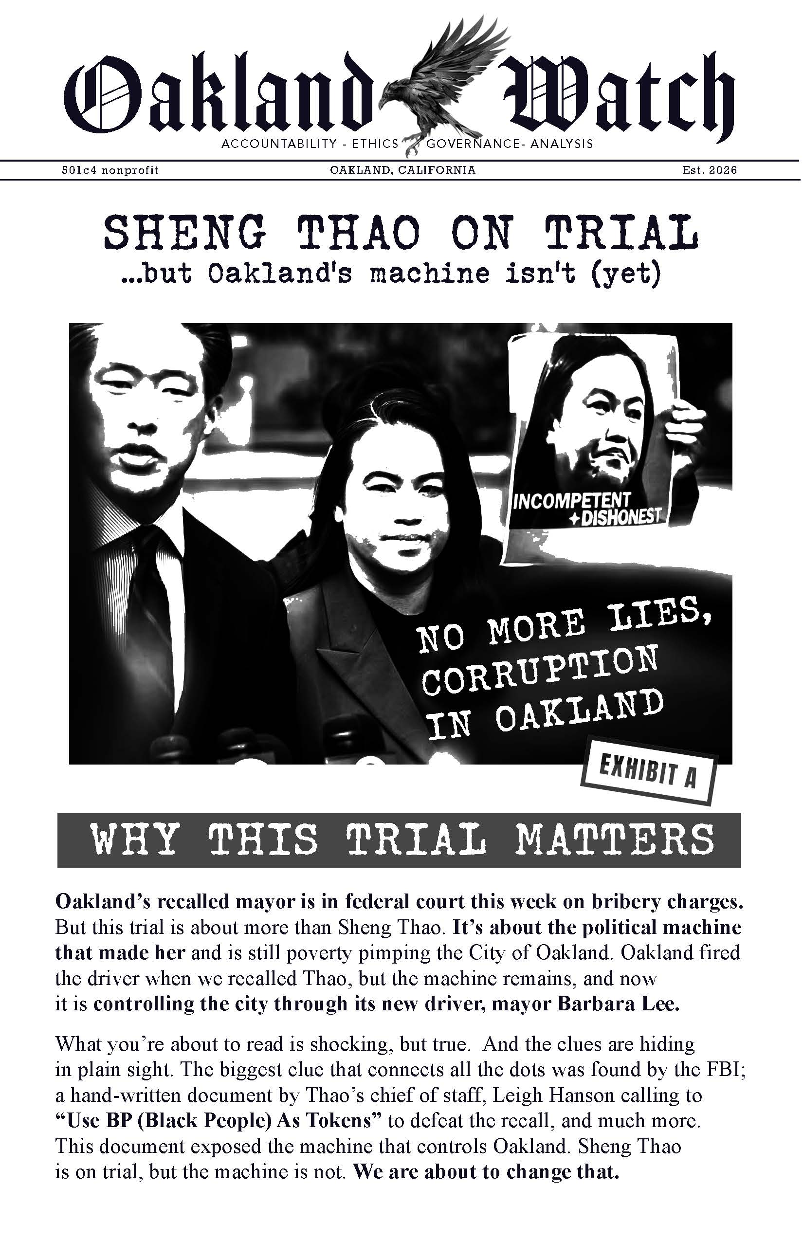 Cover of #1. Sheng Thao on trial
